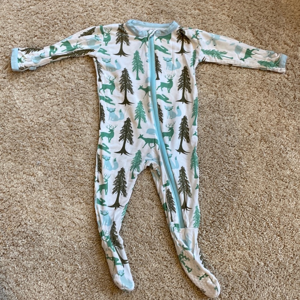 Kickee Pants Woodland Zipper Footie (3-6 months)